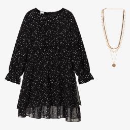 iDO Junior-Girls Black Dress & Necklace | Childrensalon Outlet