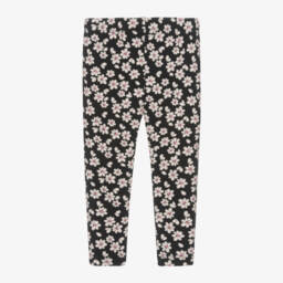 iDO Baby-Girls Black Floral Cotton Trousers | Childrensalon Outlet