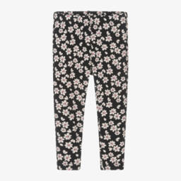 iDO Baby-Girls Black Floral Cotton Trousers | Childrensalon Outlet