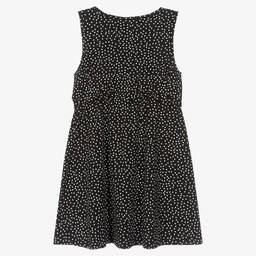 iDO Junior-Girls Black Polka Dot Cotton Dress | Childrensalon Outlet