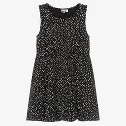 iDO Junior-Girls Black Polka Dot Cotton Dress | Childrensalon Outlet