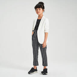 iDO Junior-Girls Black & White Trousers | Childrensalon Outlet
