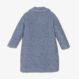 iDO Junior-Girls Blue Bouclé Coat | Childrensalon Outlet