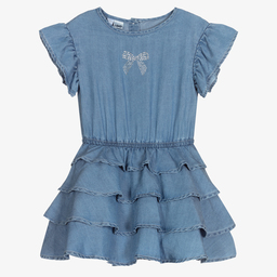 iDO Малыши-Синее платье из шамбре для девочек | Childrensalon Outlet