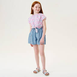 iDO Для младших-Girls Blue Chambray Shorts | Childrensalon Outlet