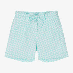 iDO Baby-Girls Blue Cotton Abstract-Print Shorts | Childrensalon Outlet