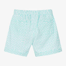 iDO Baby-Girls Blue Cotton Abstract-Print Shorts | Childrensalon Outlet