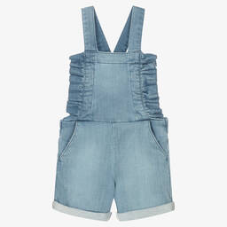 iDO Baby-Girls Blue Cotton Denim Dungarees | Childrensalon Outlet