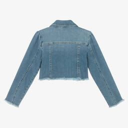 iDO Junior-جاكيت قطن دنيم لون أزرق للبنات | Childrensalon Outlet