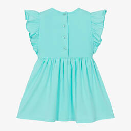 iDO Baby-فستان قطن جيرسي لون أزرق تركواز | Childrensalon Outlet