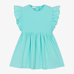 iDO Baby-فستان قطن جيرسي لون أزرق تركواز | Childrensalon Outlet