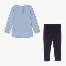 iDO Малыши-Girls Blue Cotton Leggings Set | Childrensalon Outlet