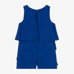 iDO Для младших-Girls Blue Cotton Ruffle Playsuit | Childrensalon Outlet
