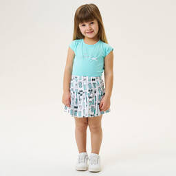 iDO Baby-Girls Blue Cotton Skirt Set | Childrensalon Outlet