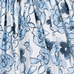 iDO Малыши-Голубое хлопковое платье с цветами для девочек | Childrensalon Outlet