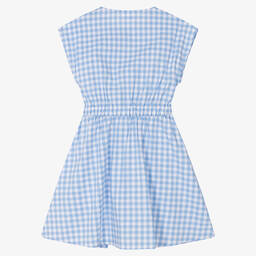 iDO Для младших-Голубое хлопковое платье в клетку | Childrensalon Outlet