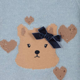 iDO Baby-Girls Blue Knitted Sweater | Childrensalon Outlet