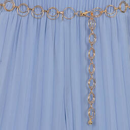 iDO Junior-Girls Blue Pleated Jumpsuit  | Childrensalon Outlet