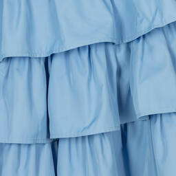 iDO Junior-Girls Blue Ruffle Dress | Childrensalon Outlet