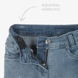 iDO Baby-جينز سليم- فيت قطن دنيم لون أزرق للبنات | Childrensalon Outlet