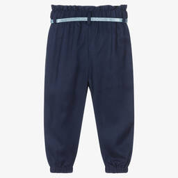 iDO Baby-Girls Blue Tapered Trousers | Childrensalon Outlet