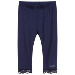 iDO Baby-ليغنغز فيسكوز و دانتيل لون كحلي للبنات | Childrensalon Outlet