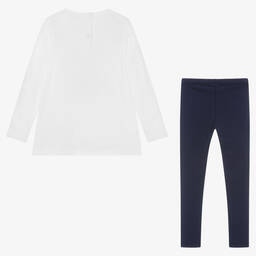iDO Малыши-Белый топ и синие легинсы | Childrensalon Outlet