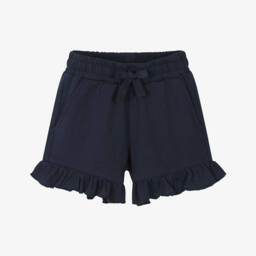 iDO Baby-Girls Breezy Blue Ruffle Knit Shorts | Childrensalon Outlet