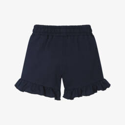 iDO Baby-Girls Breezy Blue Ruffle Knit Shorts | Childrensalon Outlet
