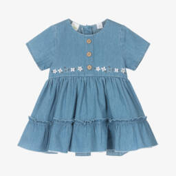 iDO Мини-Платье из шамбре с цветочными узорами для девочек | Childrensalon Outlet