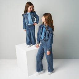 iDO Baby-Girls Chambray Top in Soft Blue | Childrensalon Outlet