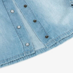 iDO Baby-Girls Chambray Top in Soft Blue | Childrensalon Outlet