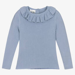 iDO Baby-Girls Cornflower Blue Ribbed Sweater | Childrensalon Outlet