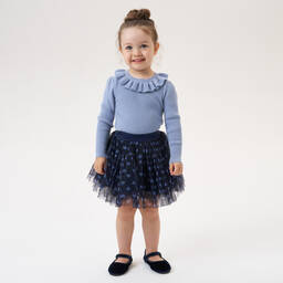 iDO Baby-Girls Cornflower Blue Ribbed Sweater | Childrensalon Outlet