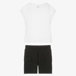 iDO Junior-طقم شورتات قطنية مزينة بالجواهر للبنات | Childrensalon Outlet