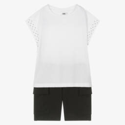 iDO Junior-طقم شورتات قطنية مزينة بالجواهر للبنات | Childrensalon Outlet