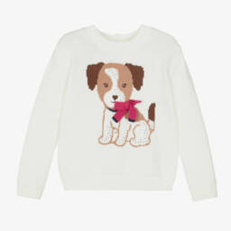 iDO Baby-Girls Cream Canine Knit Sweater | Childrensalon Outlet