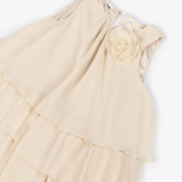 iDO Junior-فستان بناتي أنيق من طبقات الشيفون البيج | Childrensalon Outlet