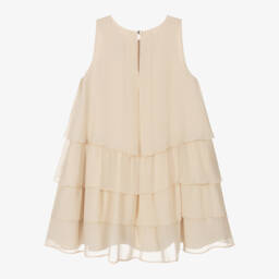 iDO Junior-فستان بناتي أنيق من طبقات الشيفون البيج | Childrensalon Outlet