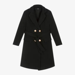 iDO Junior-Girls Elegant Black Coat | Childrensalon Outlet