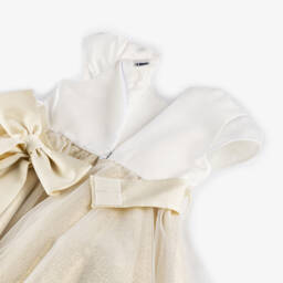 iDO Малыши-Элегантное кремовое и золотое платье для девочек | Childrensalon Outlet