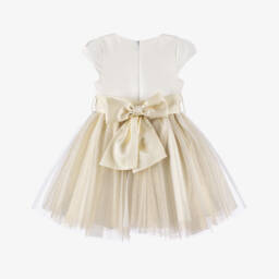 iDO Малыши-Элегантное кремовое и золотое платье для девочек | Childrensalon Outlet