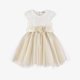 iDO Малыши-Элегантное кремовое и золотое платье для девочек | Childrensalon Outlet