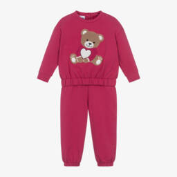 iDO Малыши-Girls Fuchsia Bear Cotton Set | Childrensalon Outlet