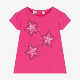 iDO Baby-Girls Fuchsia Starry Cotton Tee | Childrensalon Outlet
