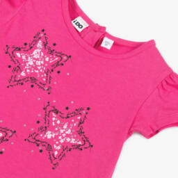 iDO Baby-Girls Fuchsia Starry Cotton Tee | Childrensalon Outlet
