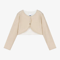 iDO Малыши-Girls Gold Glitter Bolero Cardigan | Childrensalon Outlet