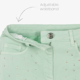 iDO Для младших-Girls Green Rhinestone Denim Shorts | Childrensalon Outlet
