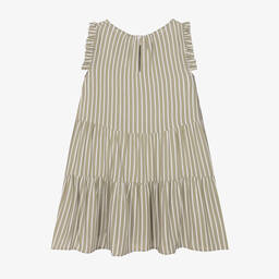iDO Junior-Girls Green & White Stripe Dress | Childrensalon Outlet