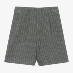iDO Junior-Girls Grey Striped Skirt-Shorts | Childrensalon Outlet